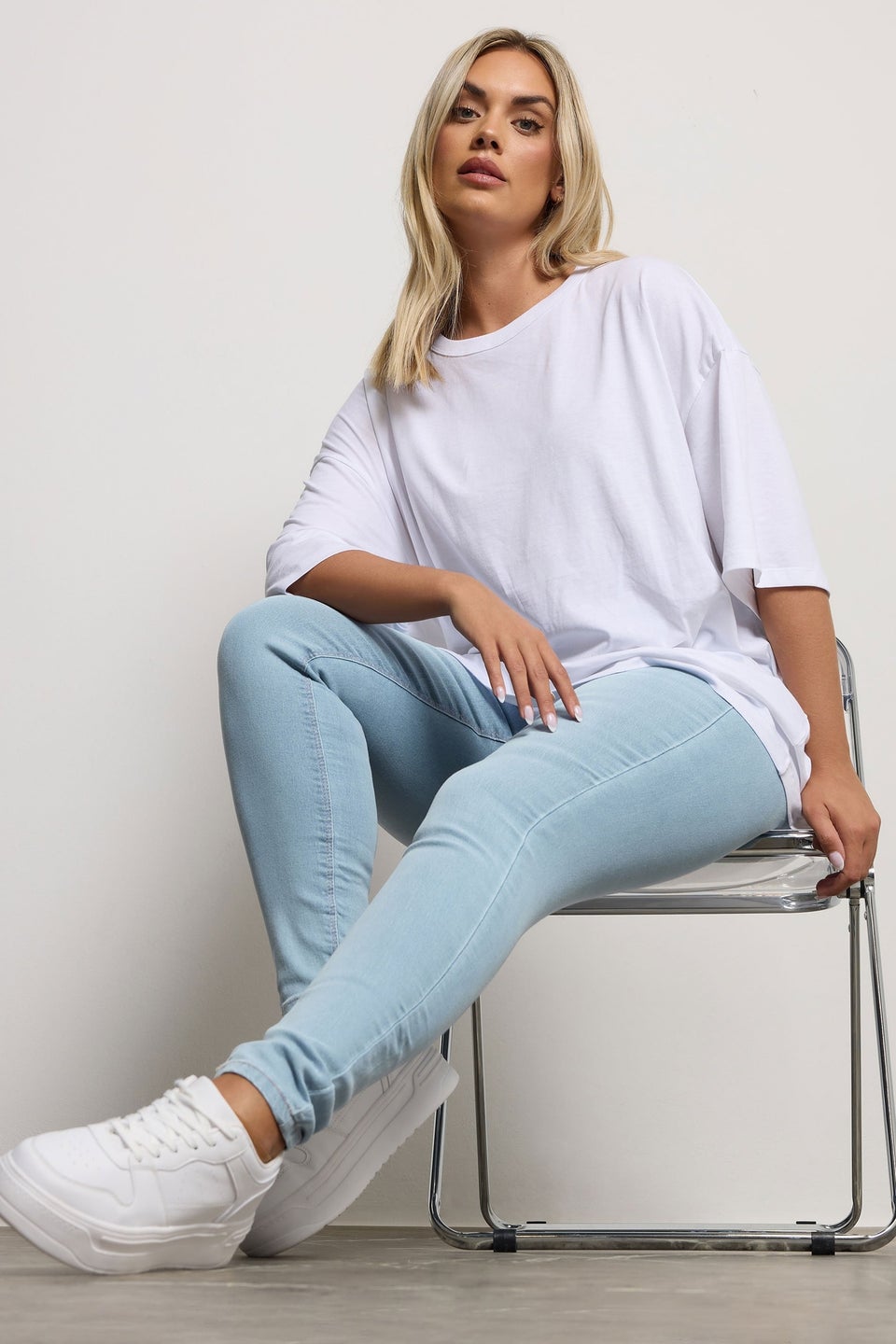 Yours For Good Curve Light Blue Pull On Stretch Jenny Jeggings
