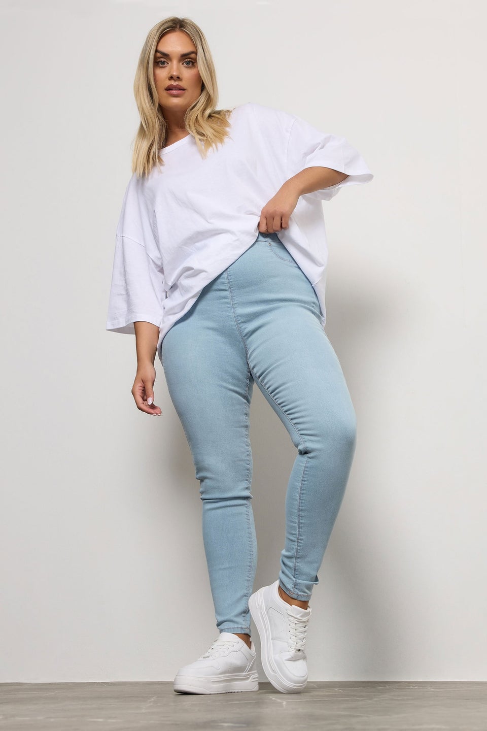 Yours For Good Curve Light Blue Pull On Stretch Jenny Jeggings