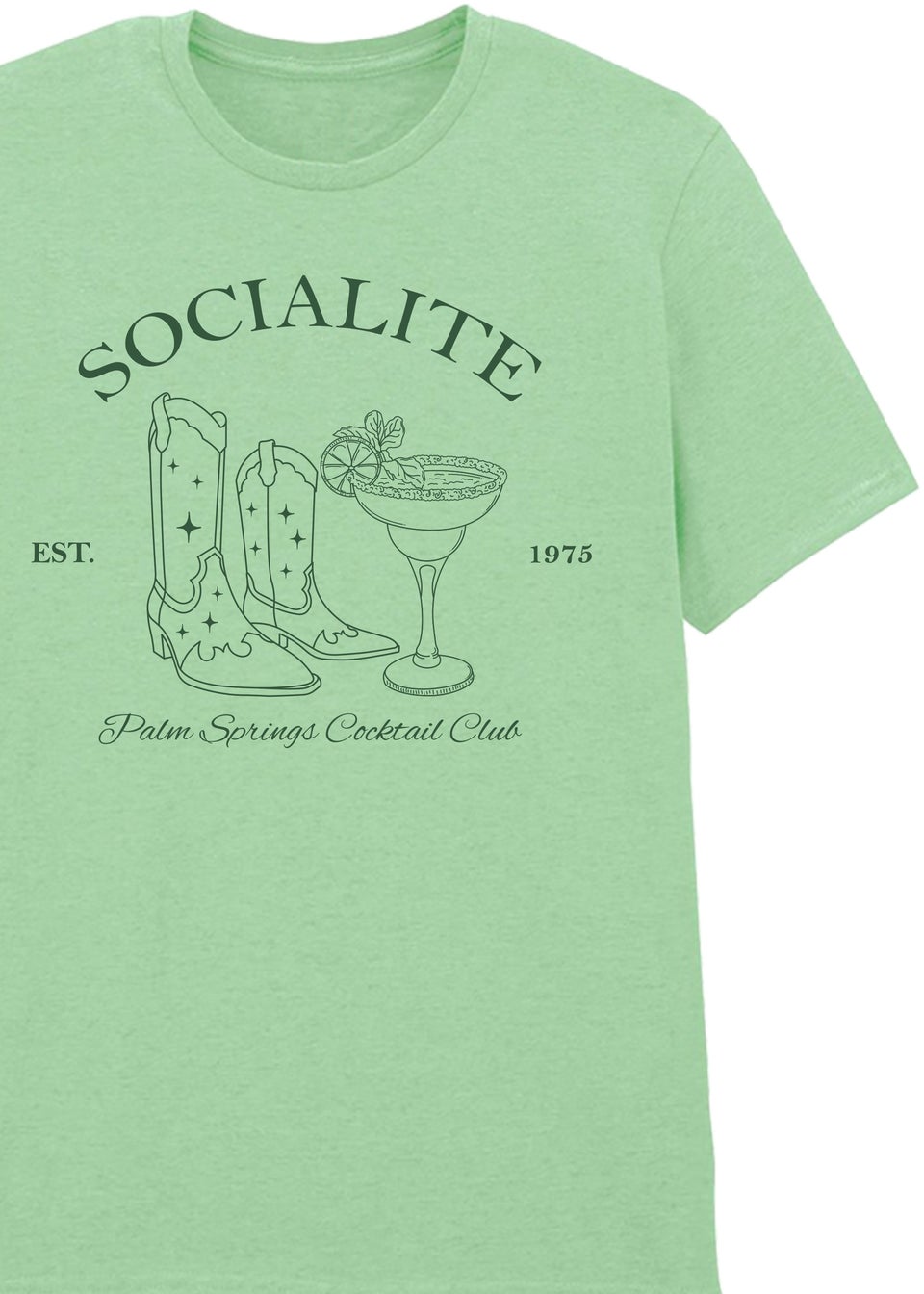 Brands In Socialite Mint Boyfriend Fit Graphic T-Shirt