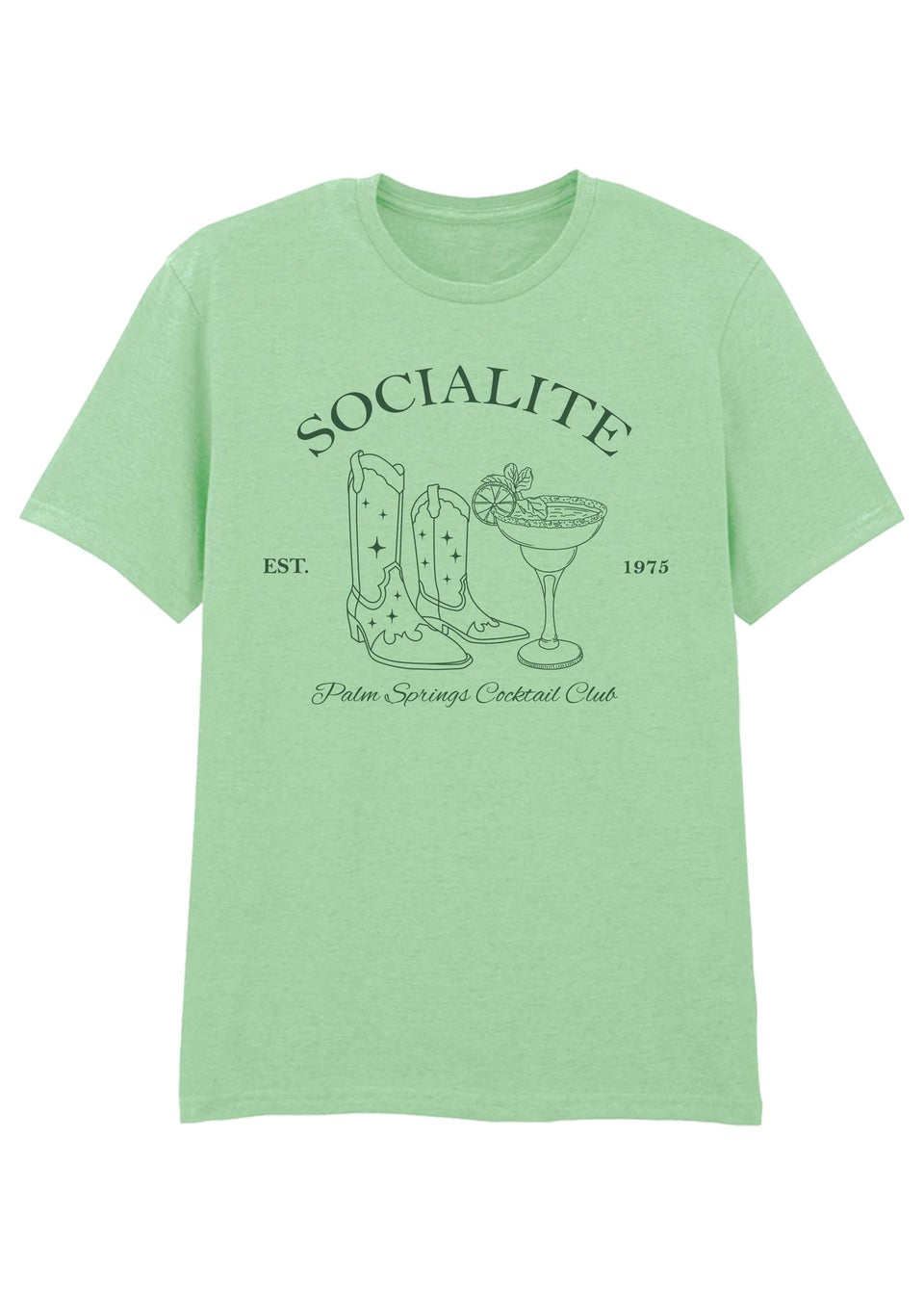 Brands In Socialite Mint Boyfriend Fit Graphic T-Shirt