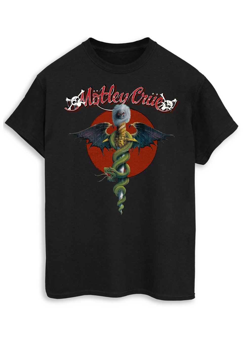 Motley Crue Cross Black Music Graphic T-Shirt