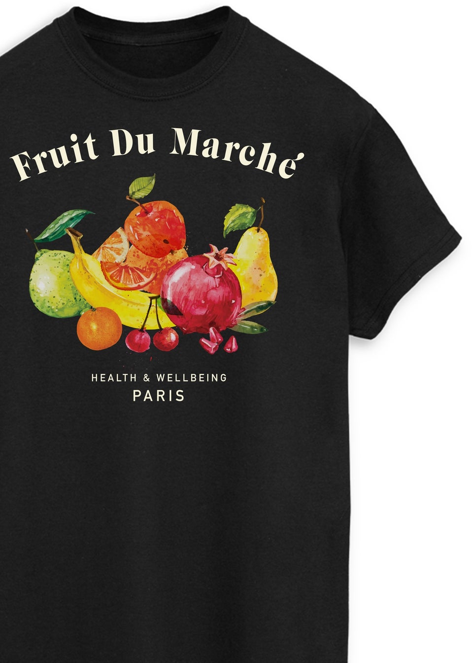 Brands In Fruit Du Marche Black Boyfriend Fit T-Shirt