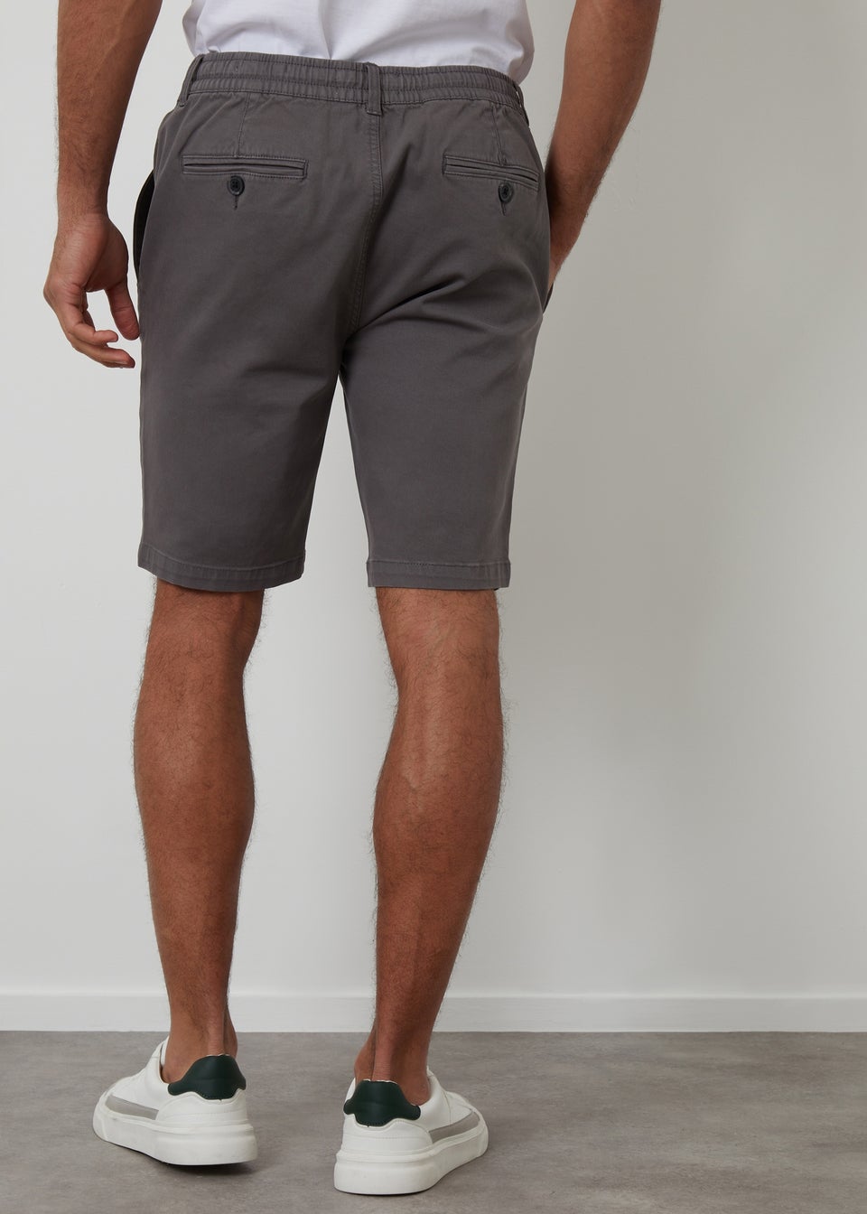 Threadbare Dark Grey Elasticated Waist Stretch Chino Shorts