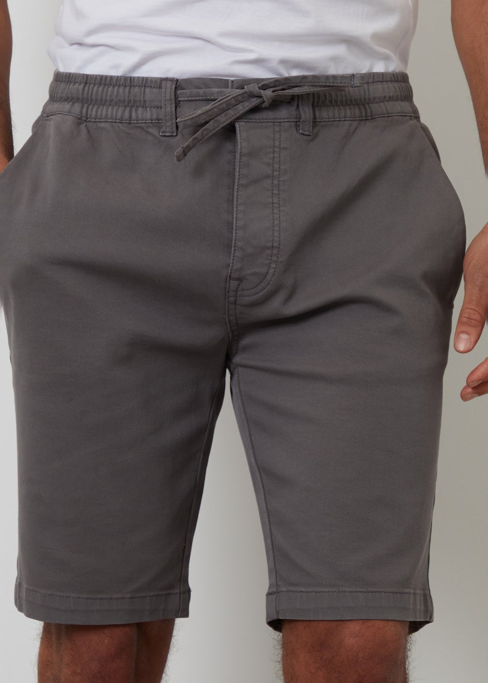 Threadbare Dark Grey Elasticated Waist Stretch Chino Shorts