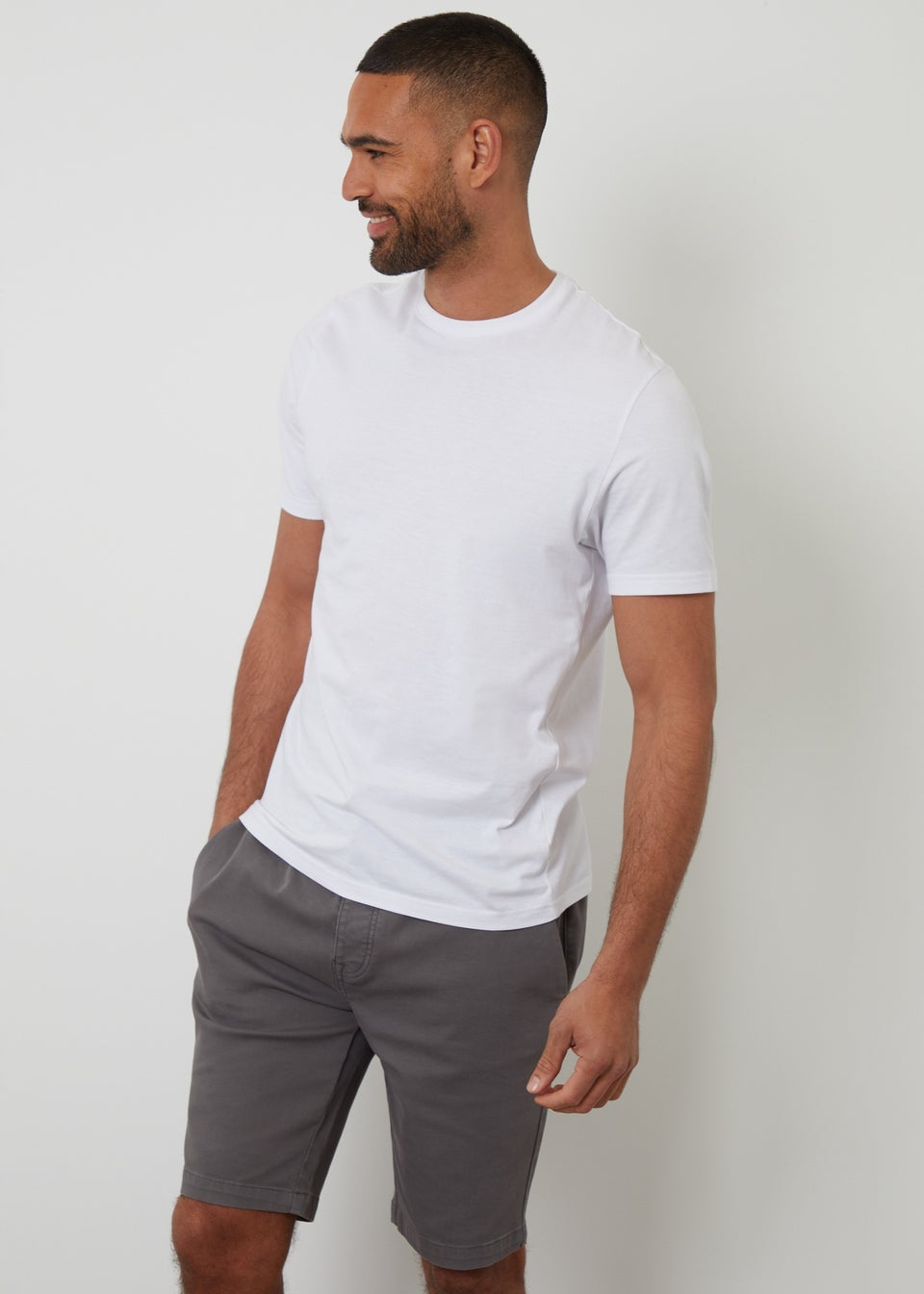 Threadbare Dark Grey Elasticated Waist Stretch Chino Shorts