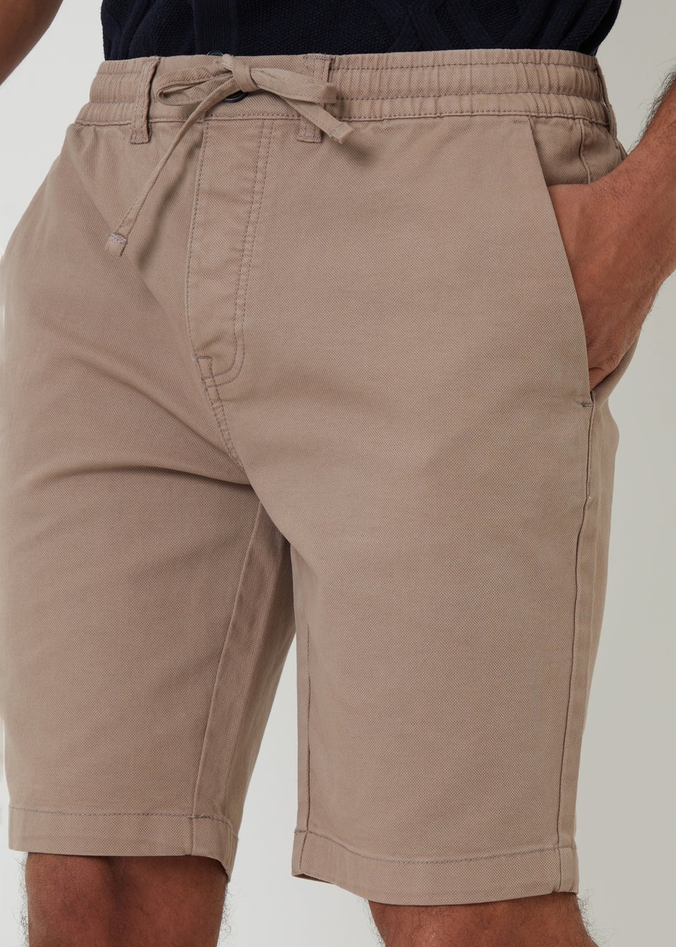 Threadbare Taupe Elasticated Waist Stretch Chino Shorts