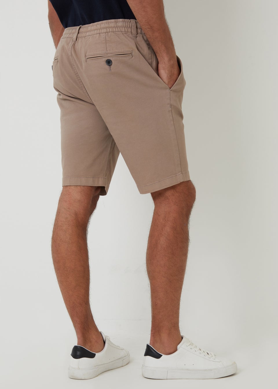 Threadbare Taupe Elasticated Waist Stretch Chino Shorts
