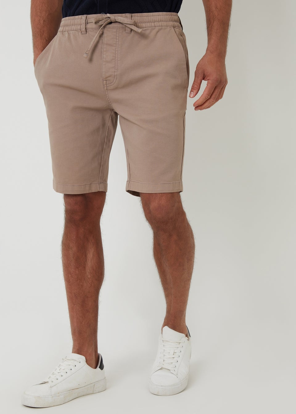 Threadbare Taupe Elasticated Waist Stretch Chino Shorts