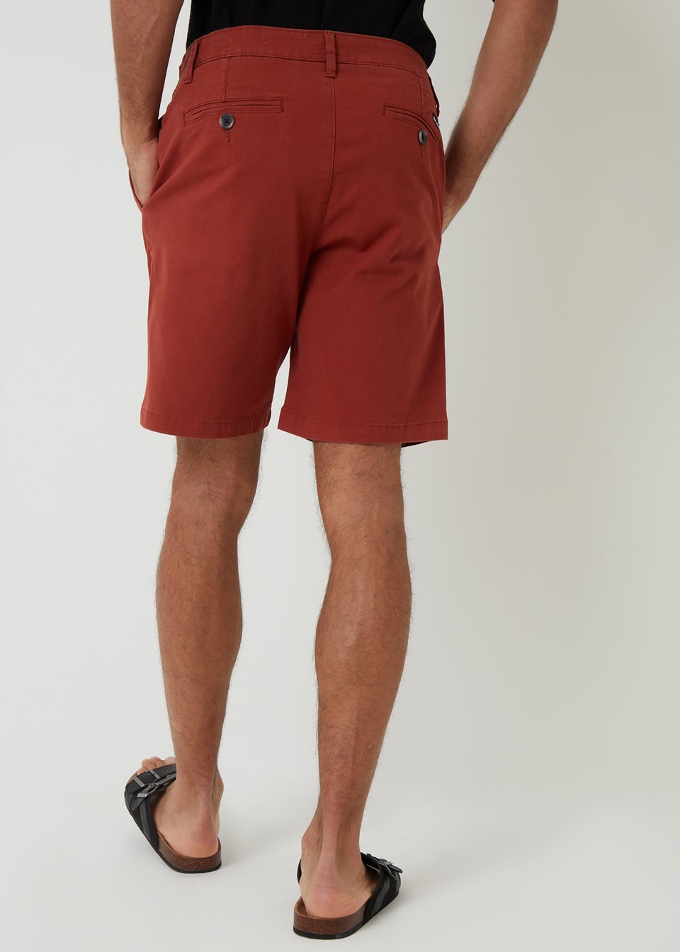 Threadbare Terracotta Cotton Regular Fit Stretch Chino Shorts