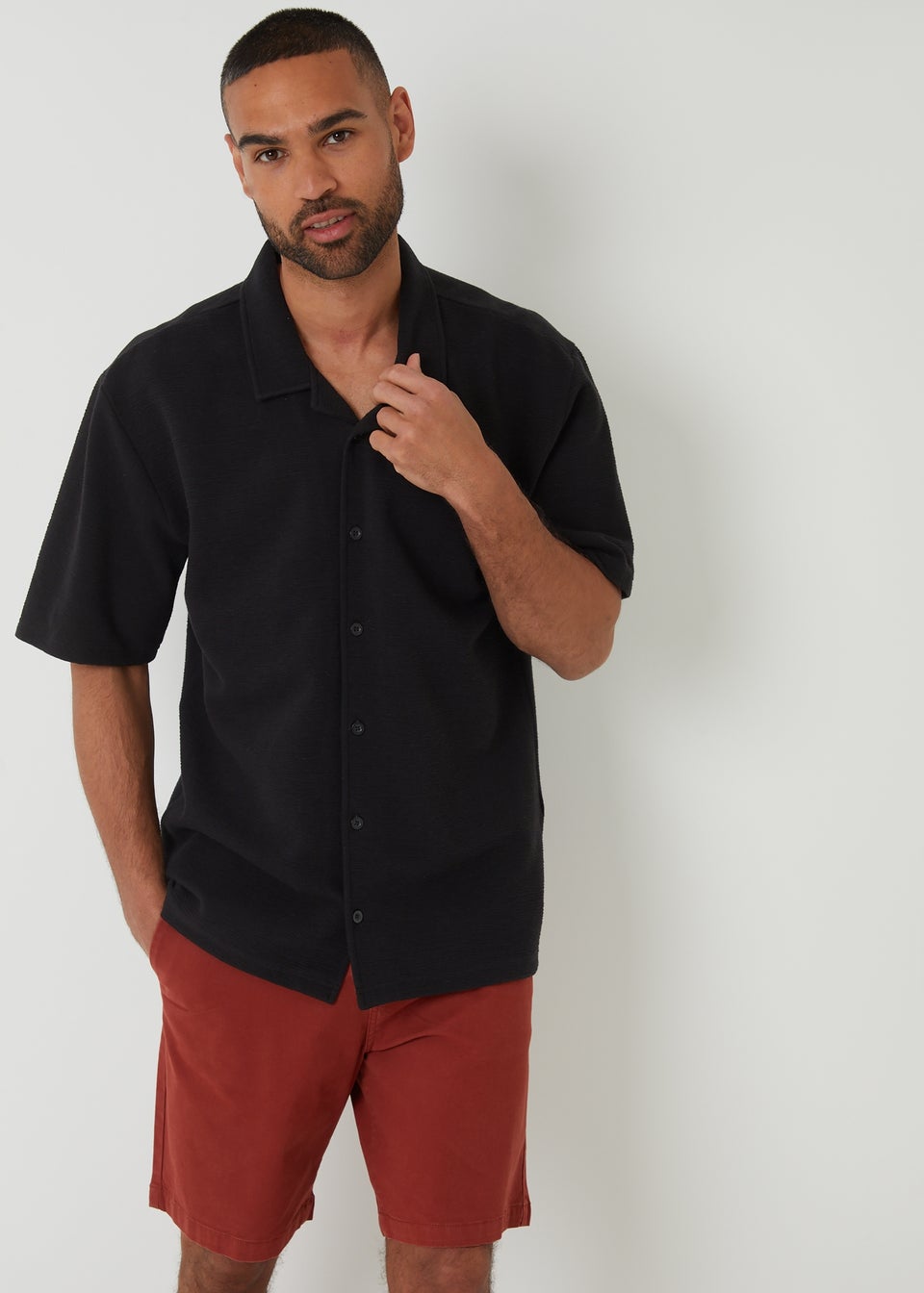 Threadbare Terracotta Cotton Regular Fit Stretch Chino Shorts