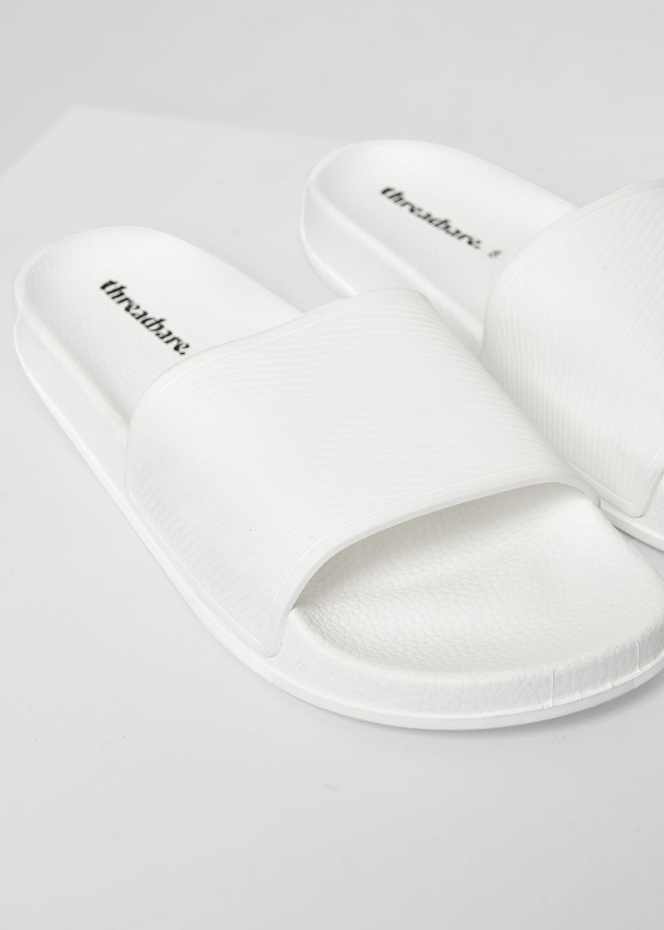 Threadbare White Lightweight Sliders