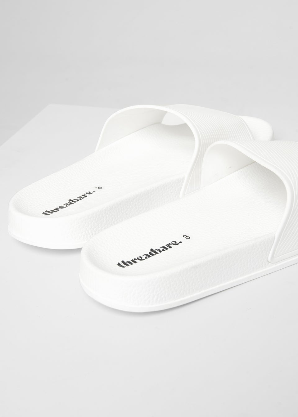 Threadbare White Lightweight Sliders