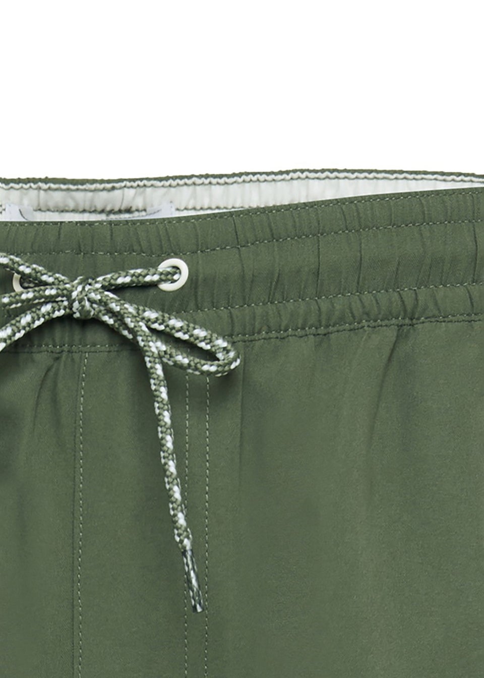 Threadbare Olive Swim Shorts with Contrast Piping