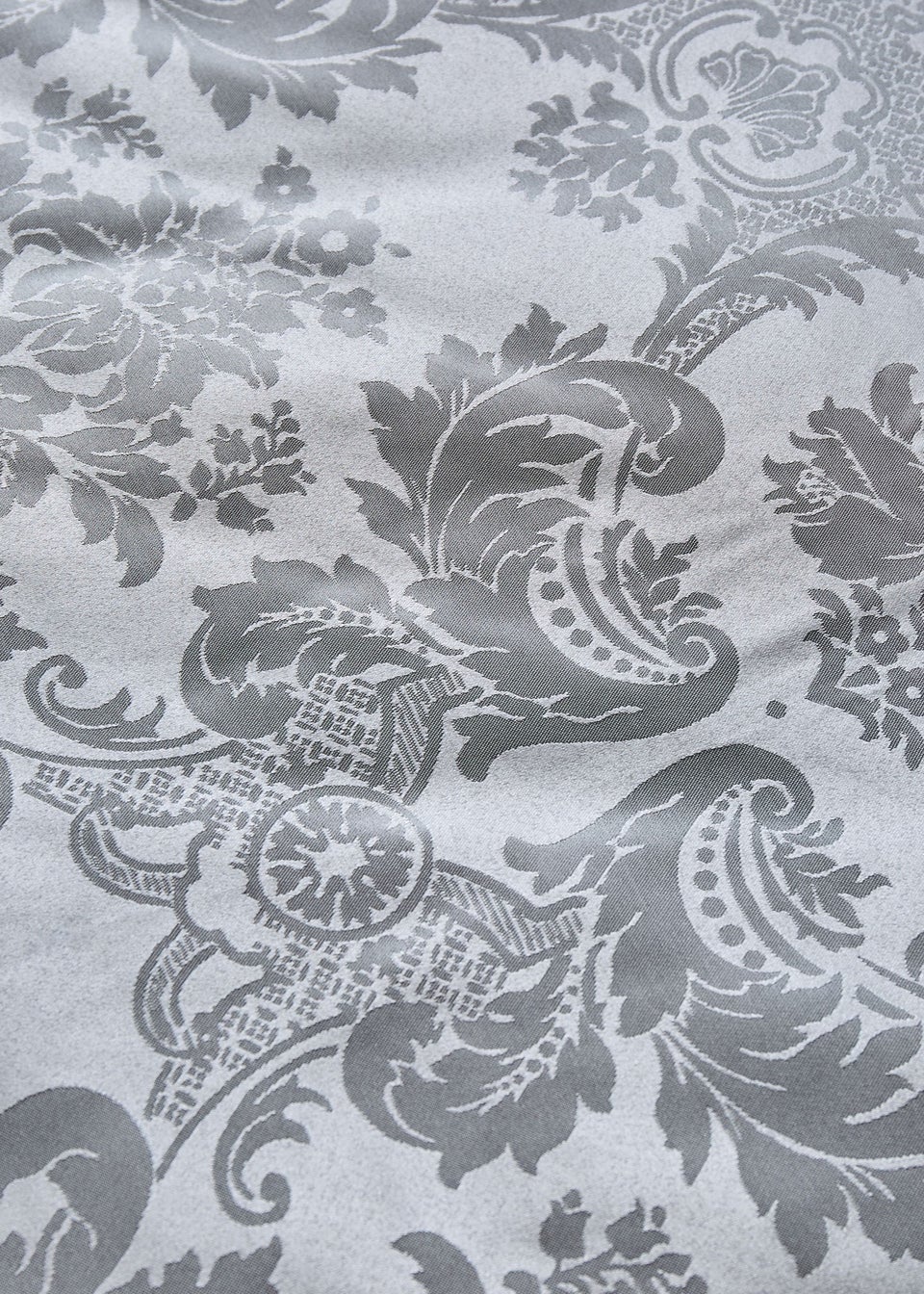 Catherine Lansfield Silver Grey Damask Jacquard Duvet Cover Set with Pillowcases