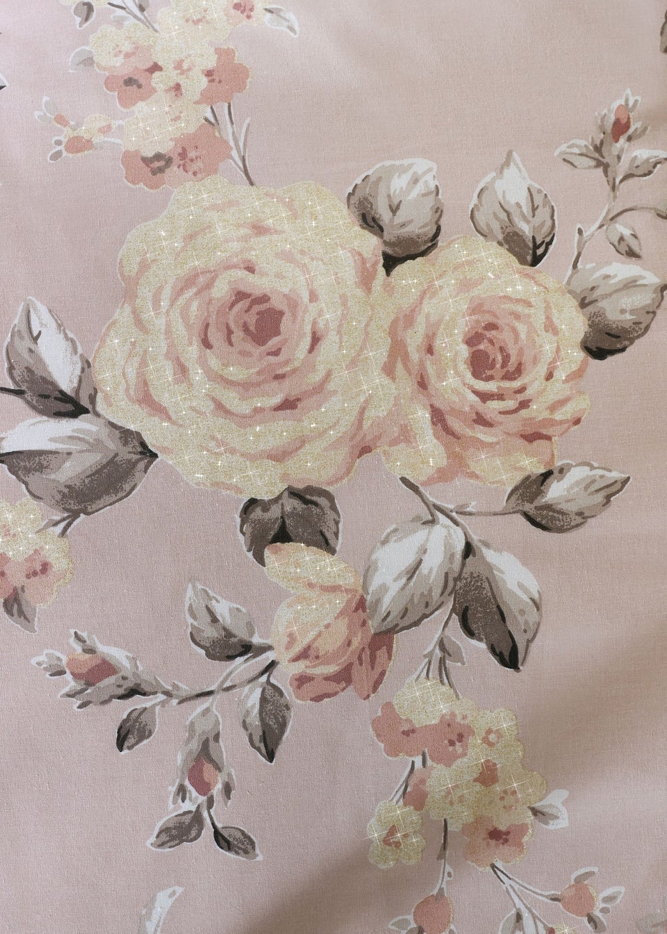 Catherine Lansfield Blush Pink Canterbury Floral Reversible Duvet Cover Set with Pillowcases