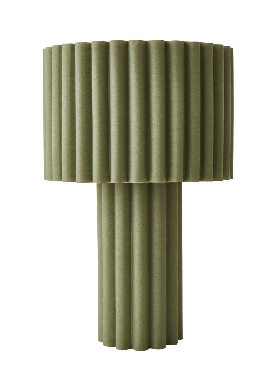 ValueLights Lenny Drum Lamp Shade Colour Drench Ribbed Full Fabric Table Lamp