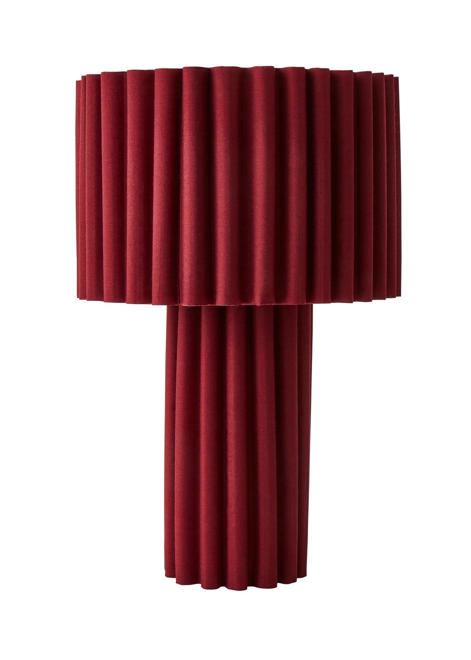 ValueLights Lenny Drum Lamp Shade Colour Drench Ribbed Full Fabric Table Lamp