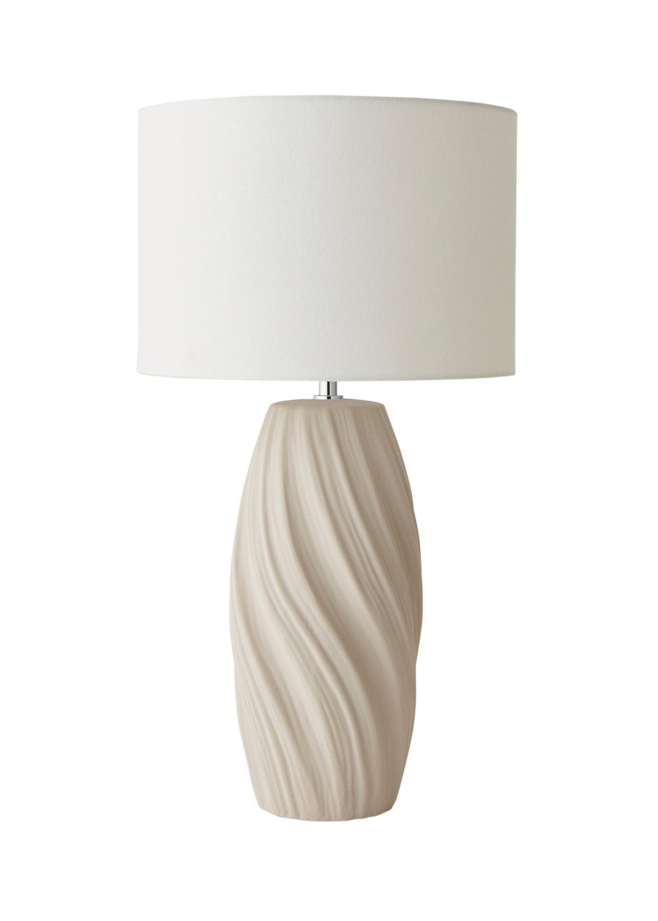 ValueLights Lydia Natural Linen Drum Lamp Shade Tall Swirl Matte Natural Table Lamp