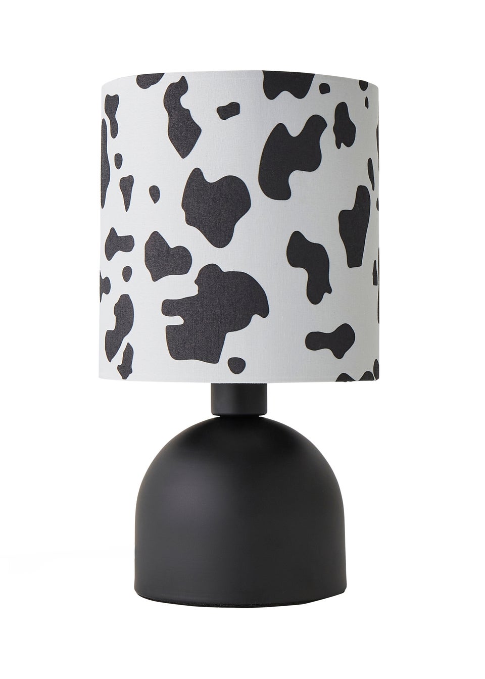ValueLights Miley Cow Print Drum Lamp Shade Matte Black Table Lamp