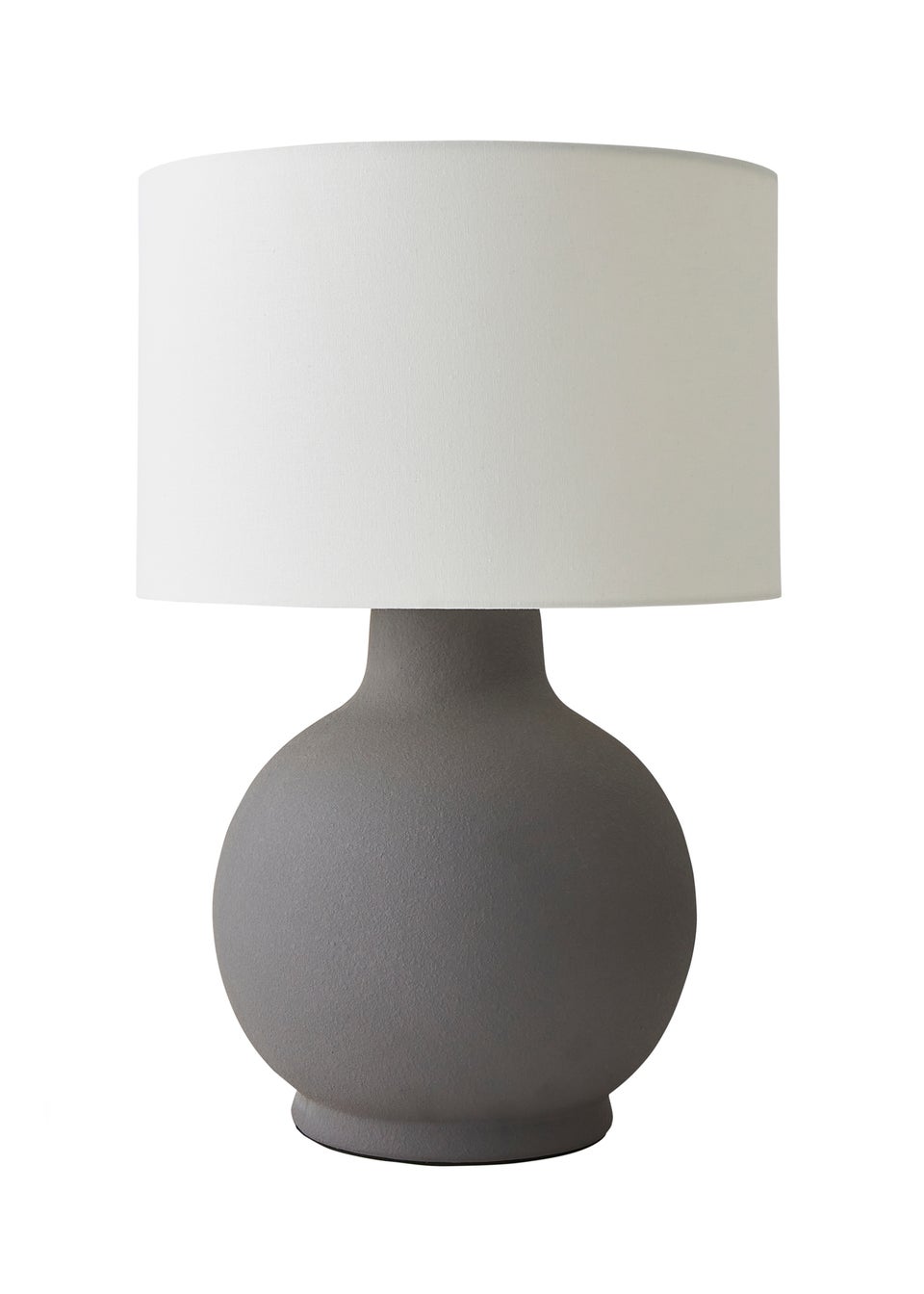 ValueLights Blair Natural Linen Drum Shade Hand Finished Ceramic Stoneware Table Lamp
