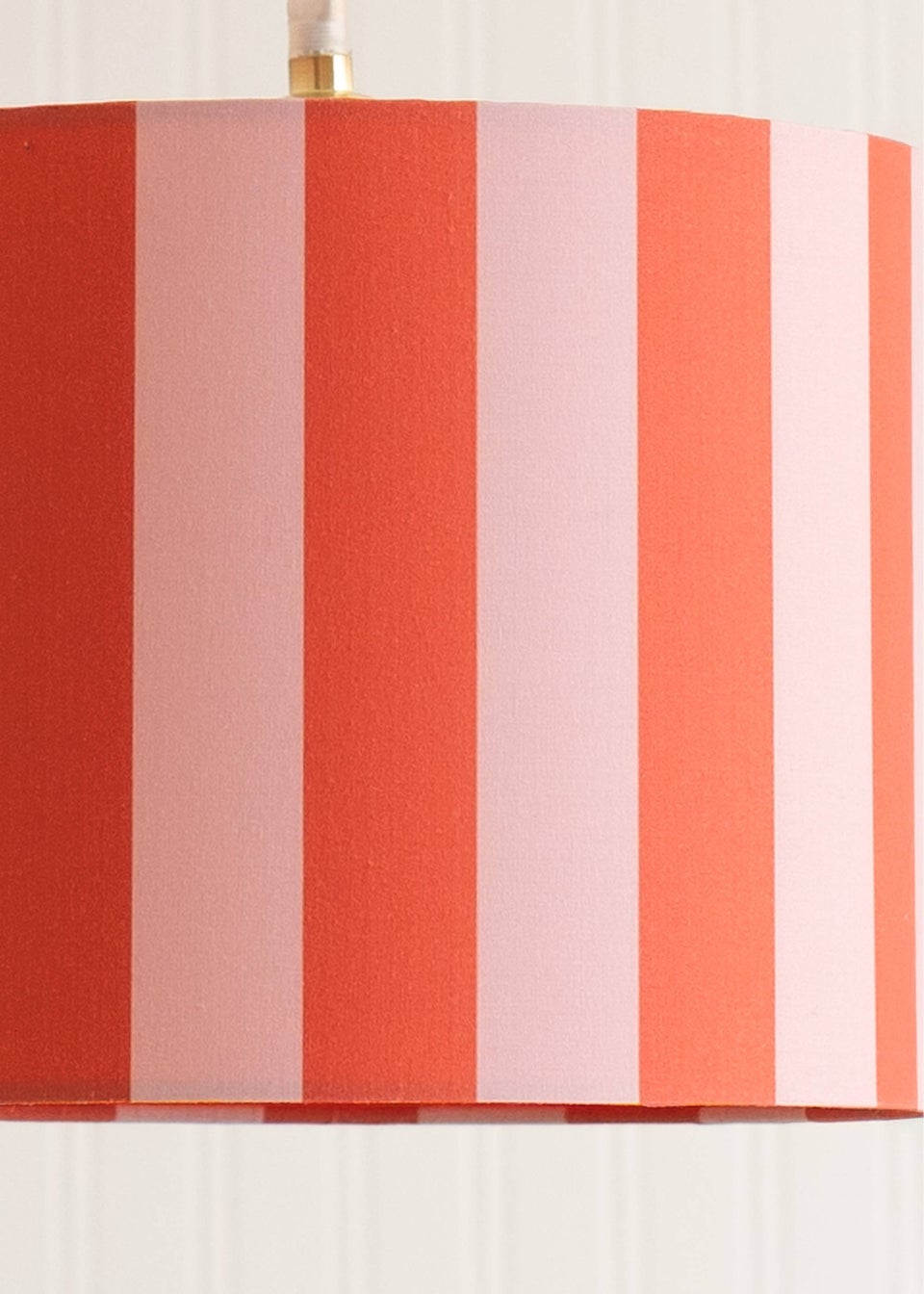 ValueLights Callie Orange & Pink Stripe Small Fabric Drum Lamp Shade
