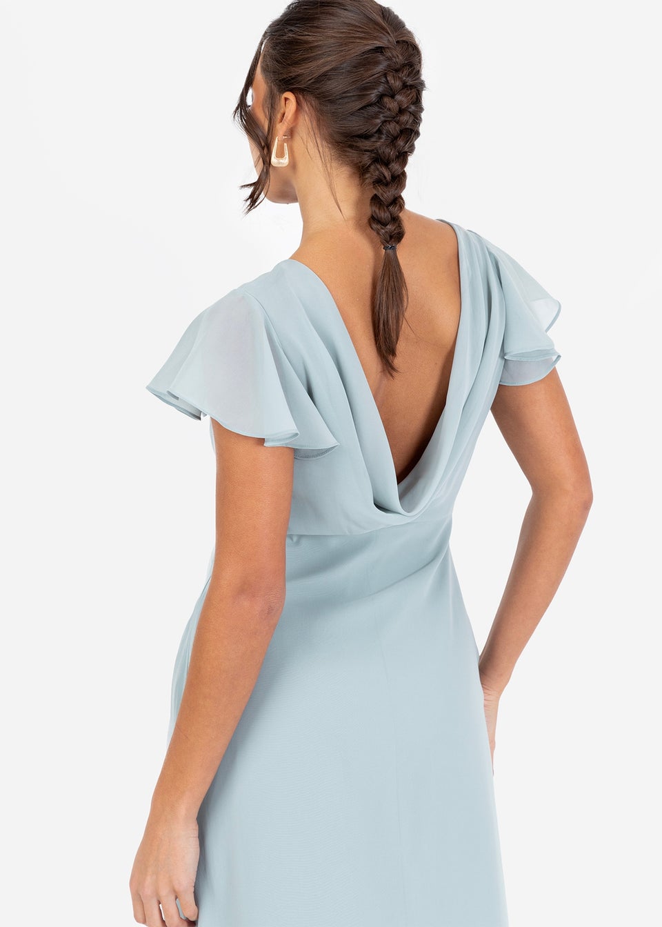 Anaya With Love Cloud Blue Cowl Back Maxi Dress
