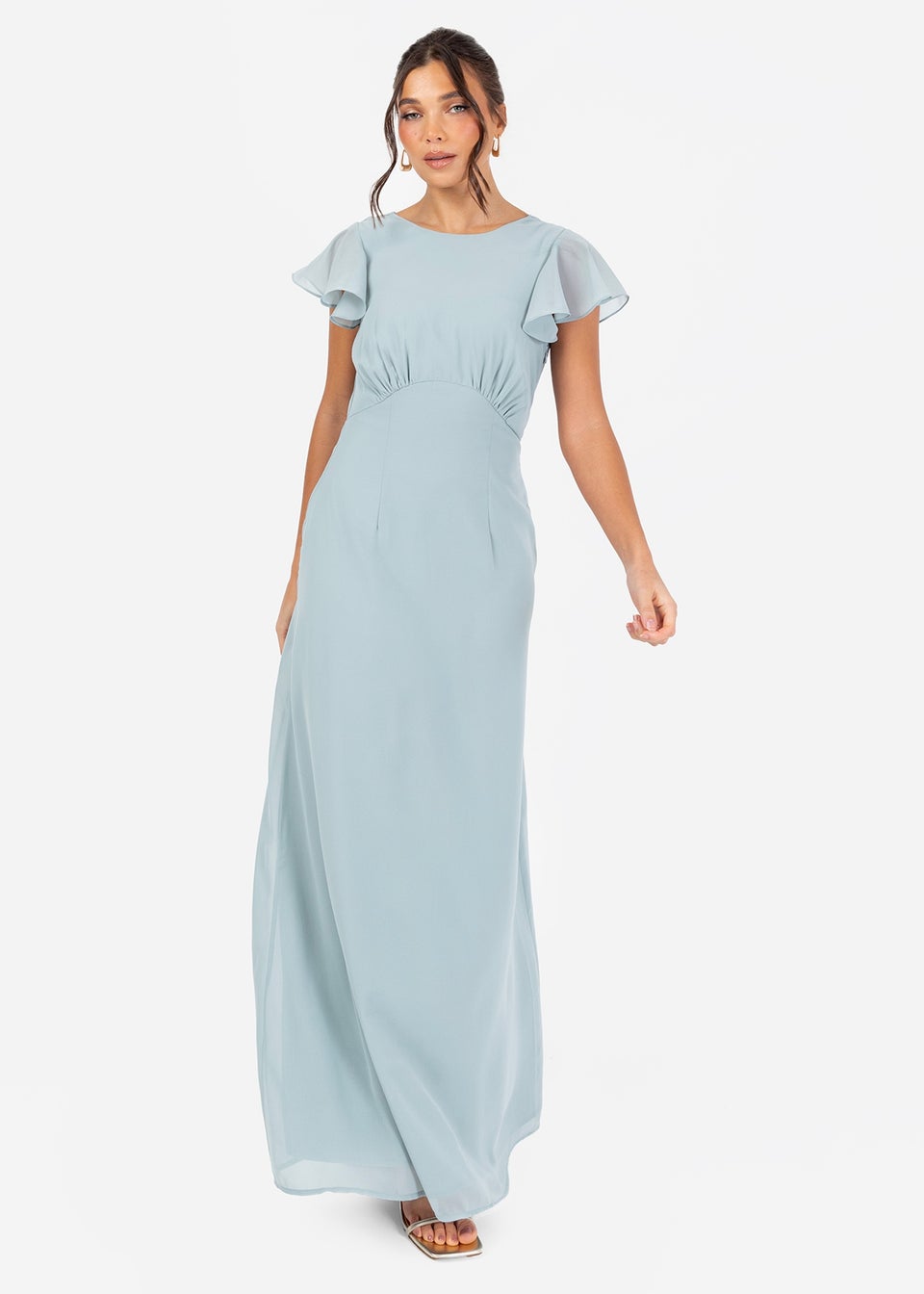 Anaya With Love Cloud Blue Cowl Back Maxi Dress