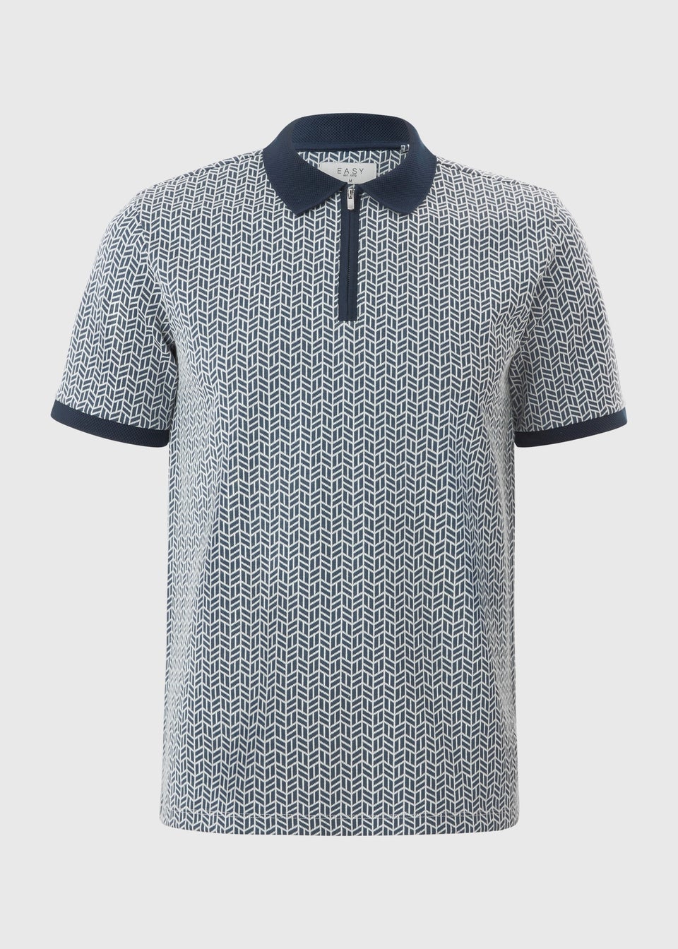 Blue Smart Tile Zip Polo Shirt
