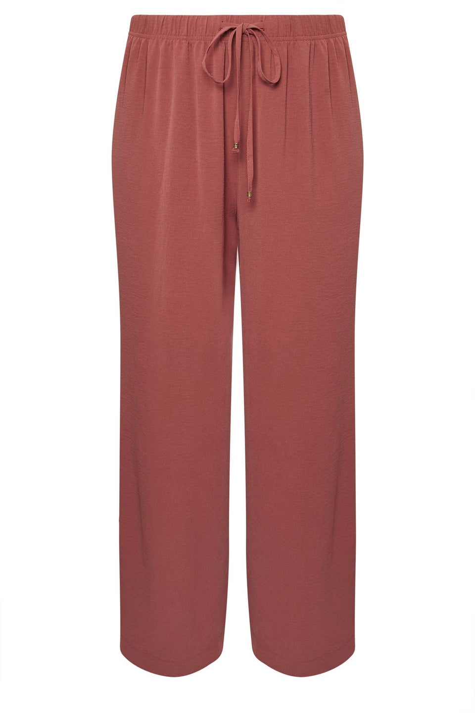 Yours Curve Rust Orange Twill Wide Leg Trousers