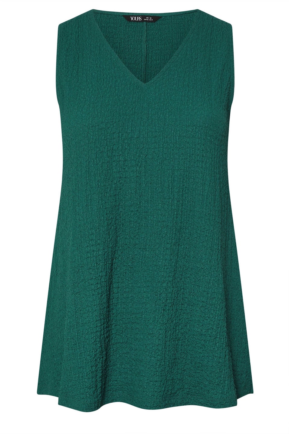 Yours Curve Teal Green Textured Swing Vest Top