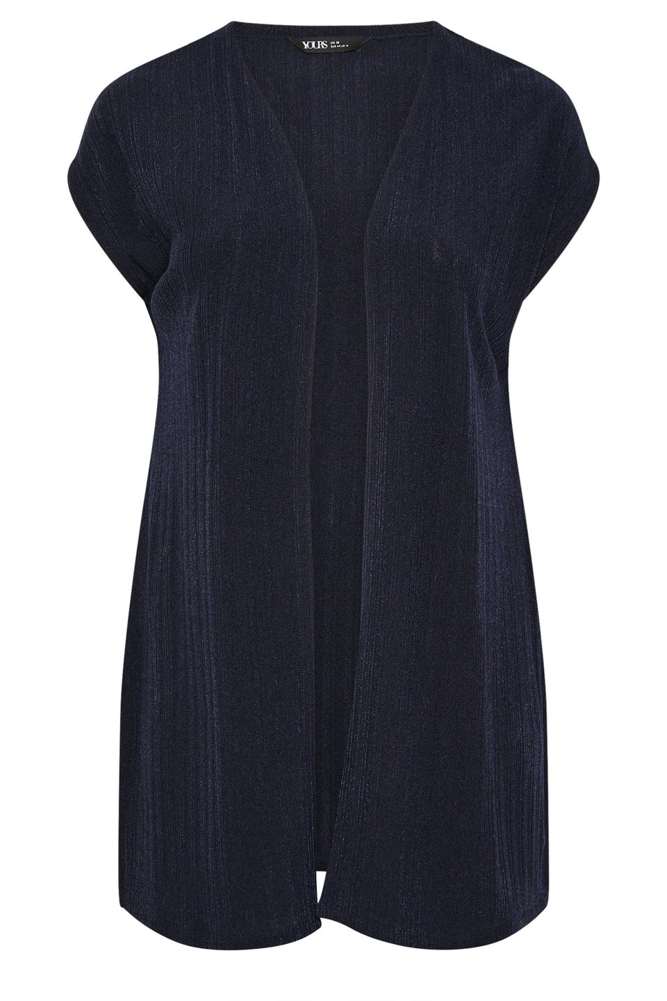 Yours Curve Navy Blue Ribbed Jersey Cardigan