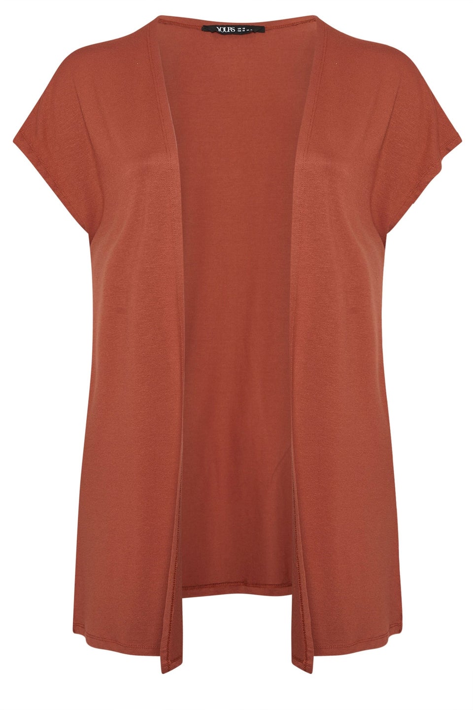 Yours Curve Rust Orange Grown On Sleeve Jersey Cardigan