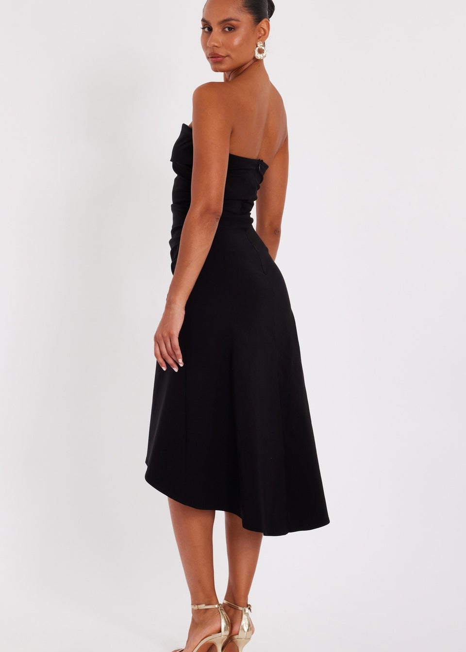 Quiz Black Bandeau Midi Dress