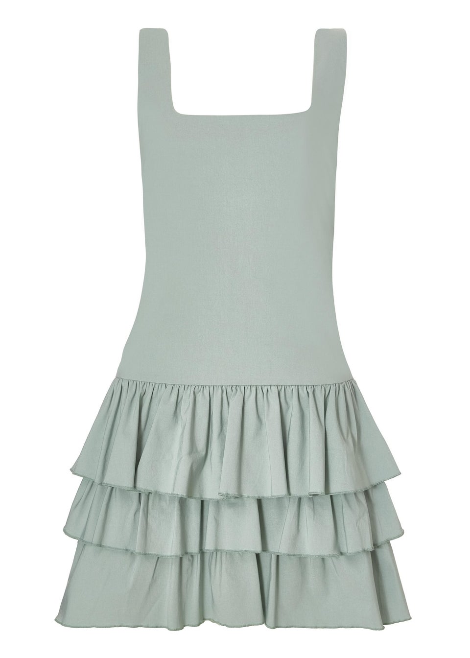 Quiz Green Tiered Mini Dress