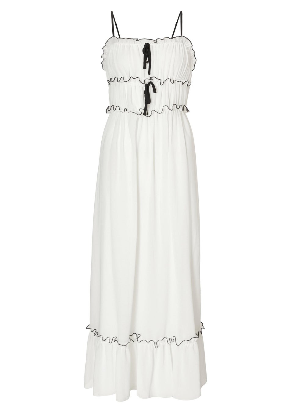 Quiz White Chiffon Strappy Midaxi Dress