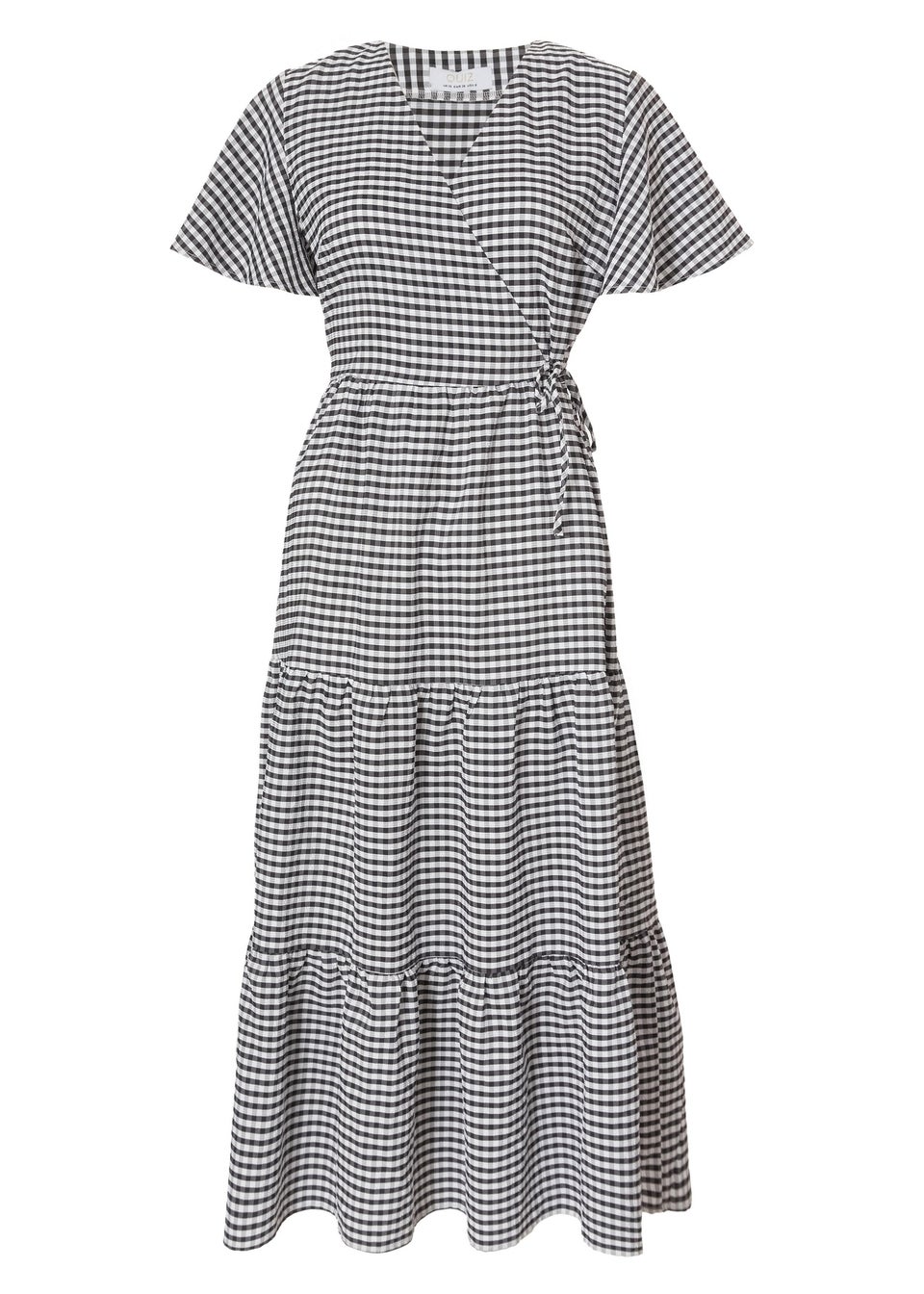 Quiz White Gingham Midaxi Dress