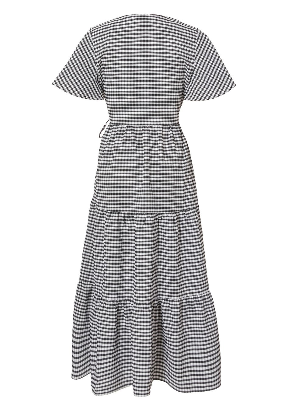 Quiz White Gingham Midaxi Dress