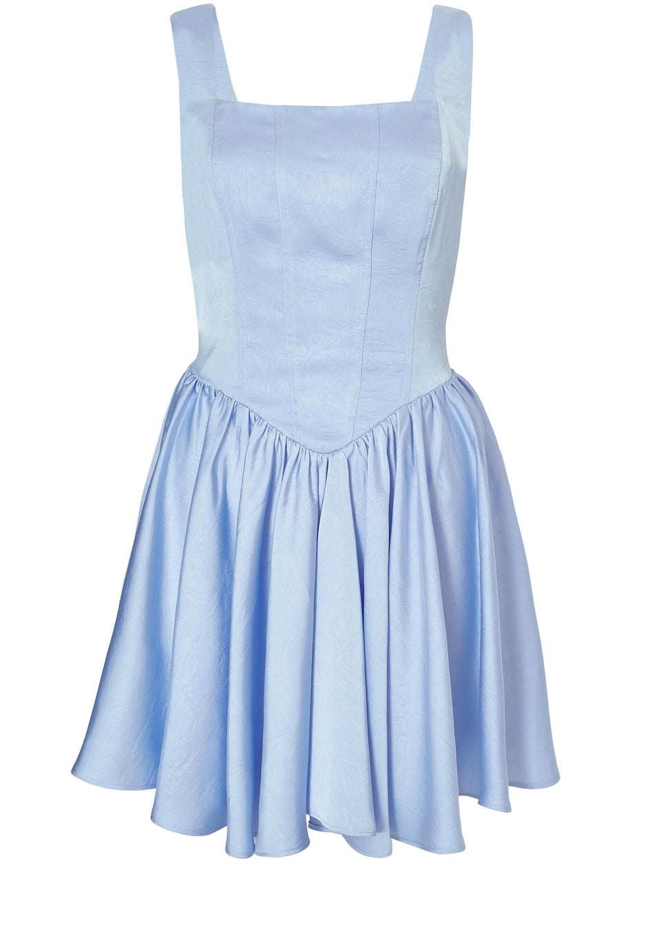 Quiz Blue Satin Corset Mini Dress