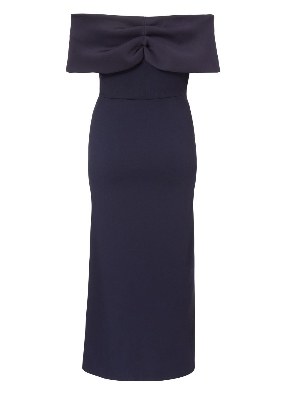 Quiz Navy Curve Bardot Maxi Dress