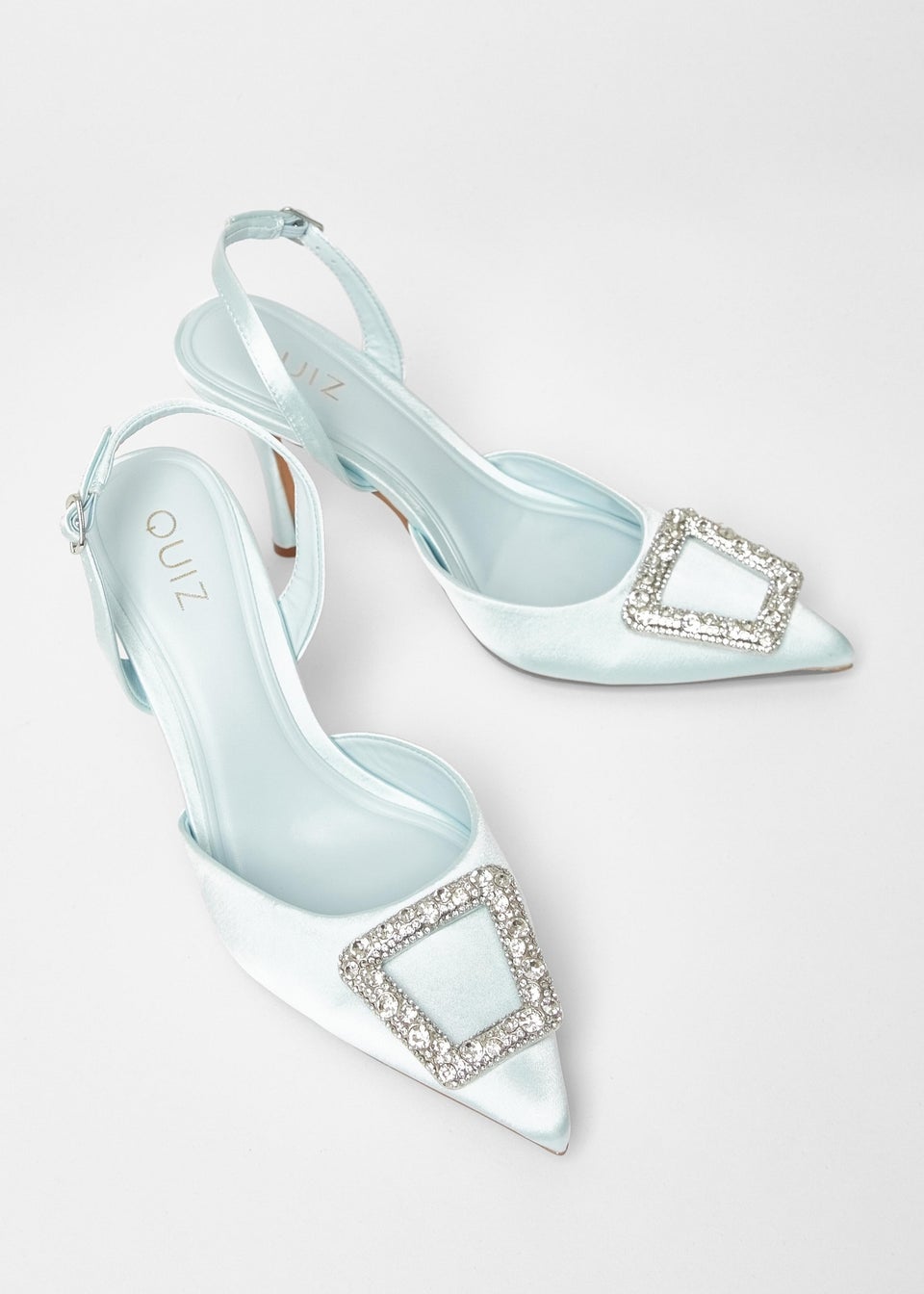 Quiz Blue Bridal Brooch Court Heels