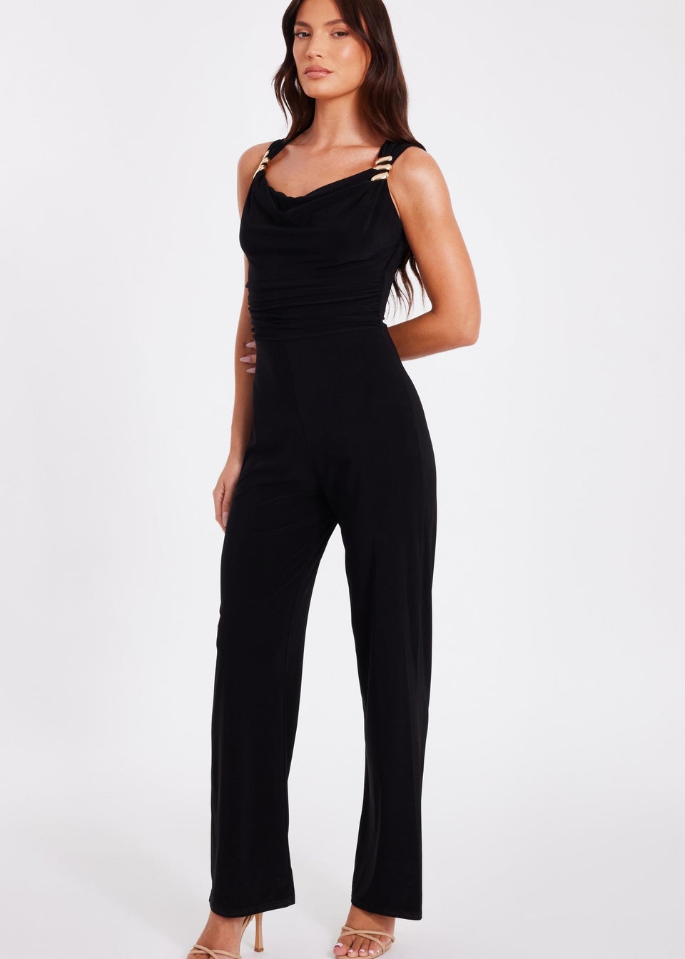 Quiz Black Buckle Detail Jumpsuit