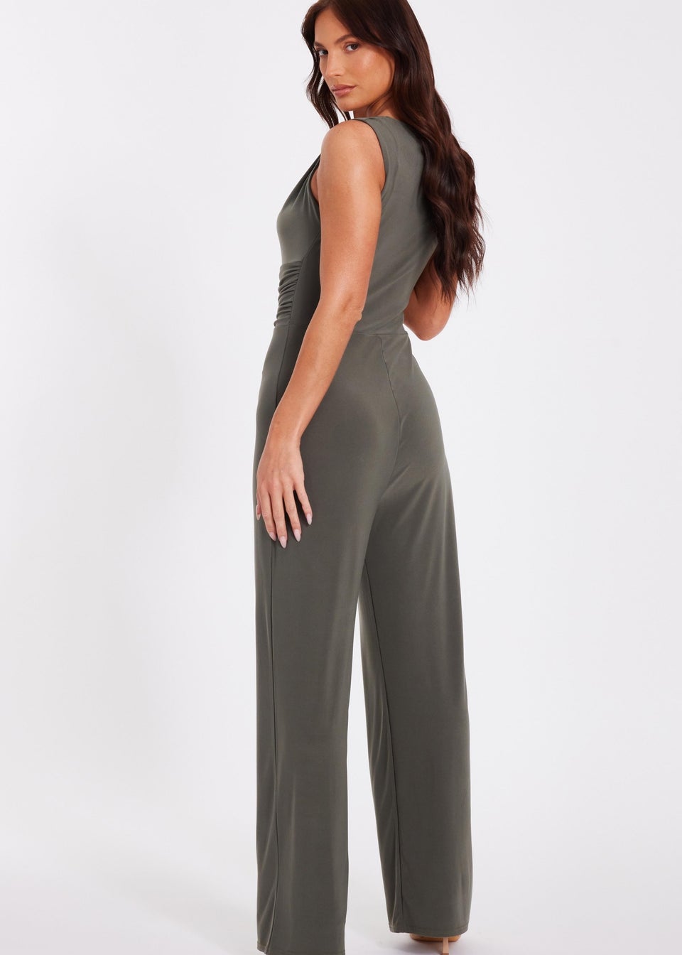 Quiz Khaki Buckle Detail Jumpsuit