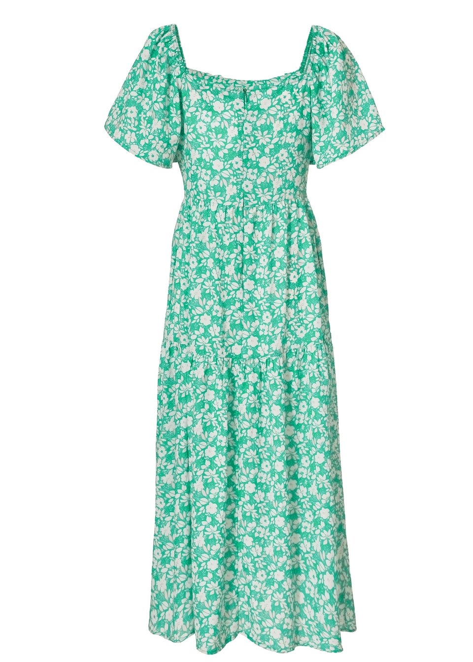 Quiz Green Floral Print Midi Dress