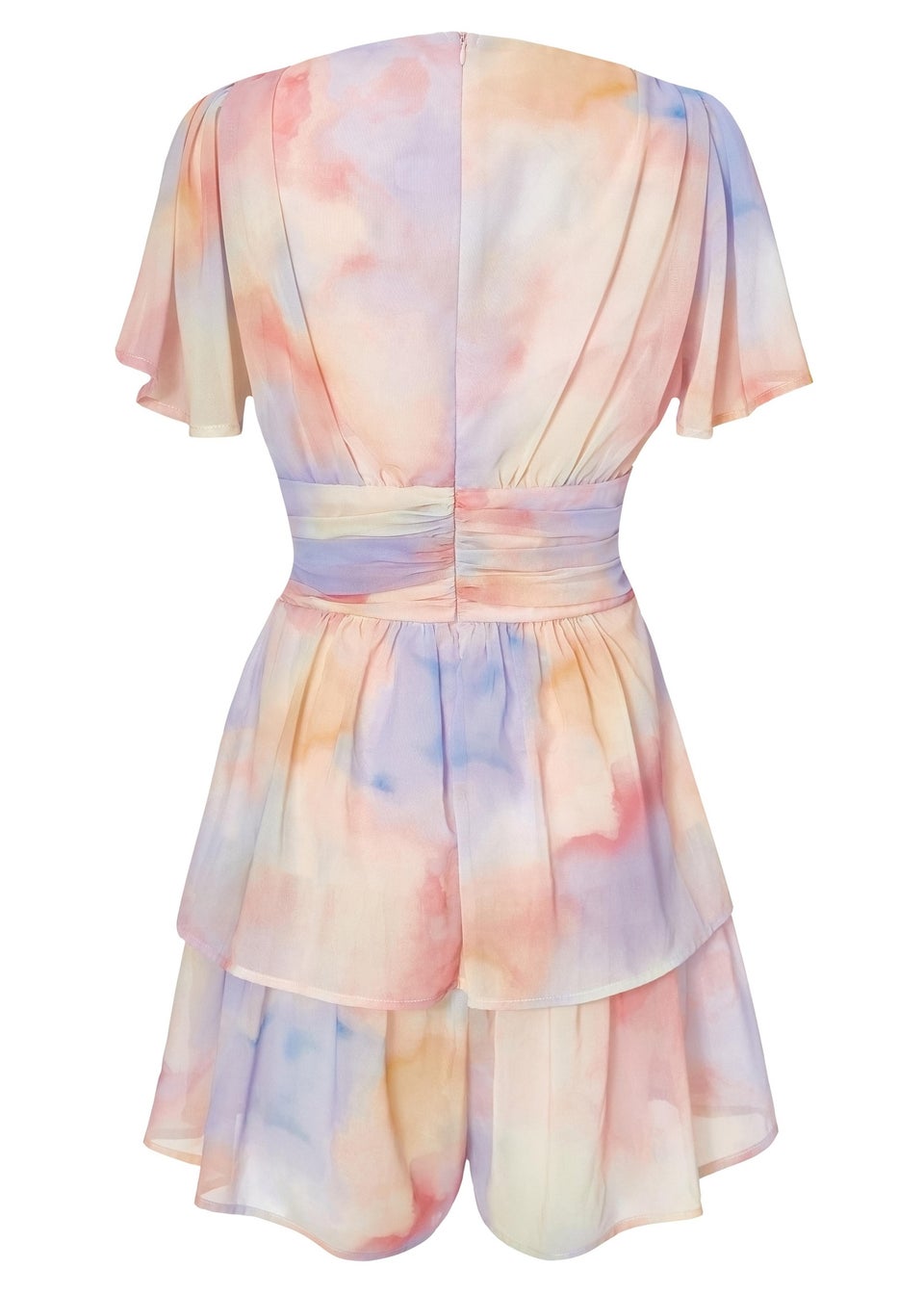 Quiz Multi Tie Dye Tiered Playsuit
