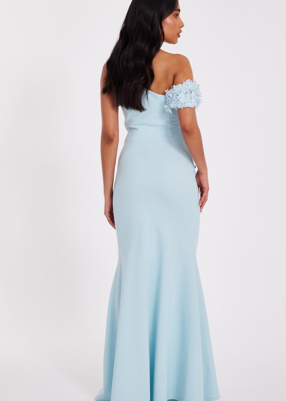 Quiz Blue Petite Floral Maxi Dress