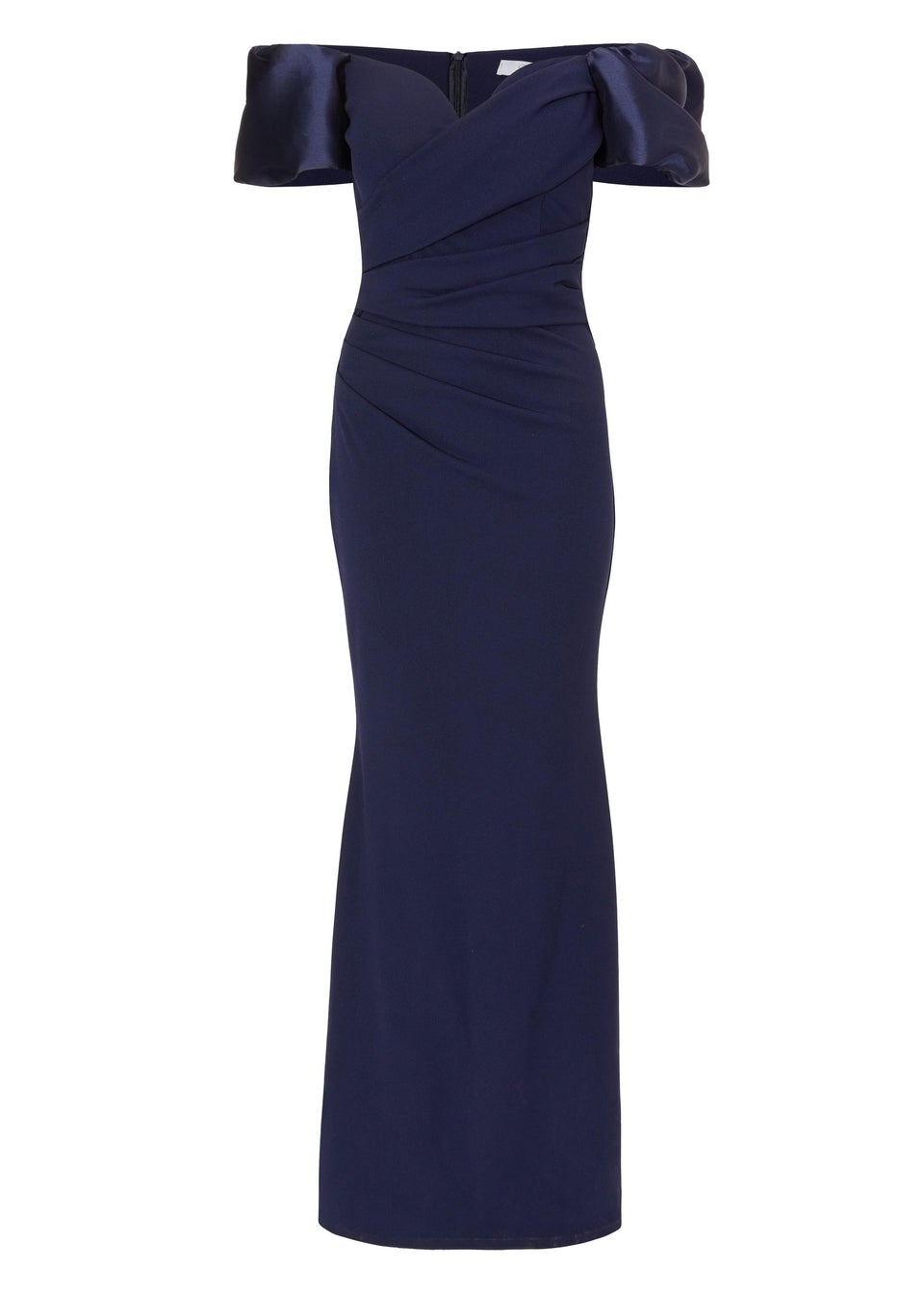 Quiz Navy Puff Sleeve Maxi Dress