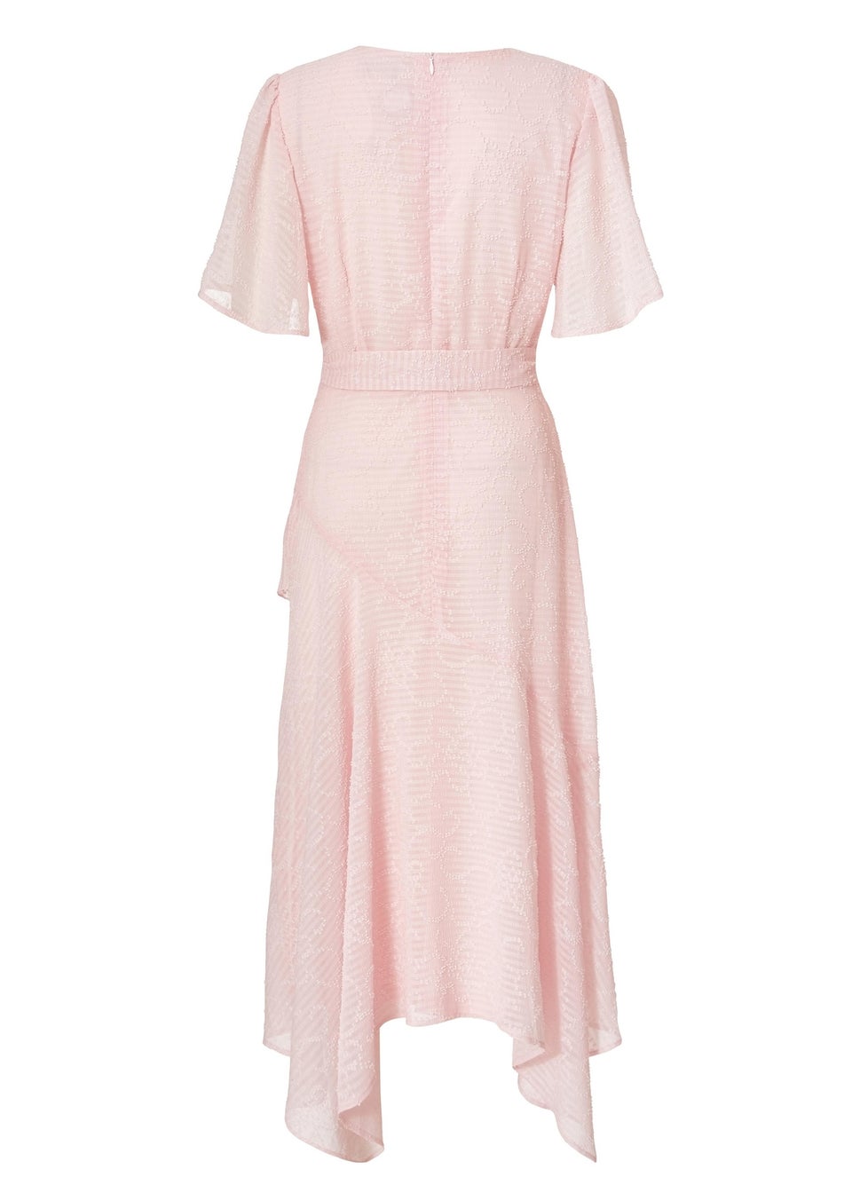 Quiz Pink Textured Chiffon Midi Dress