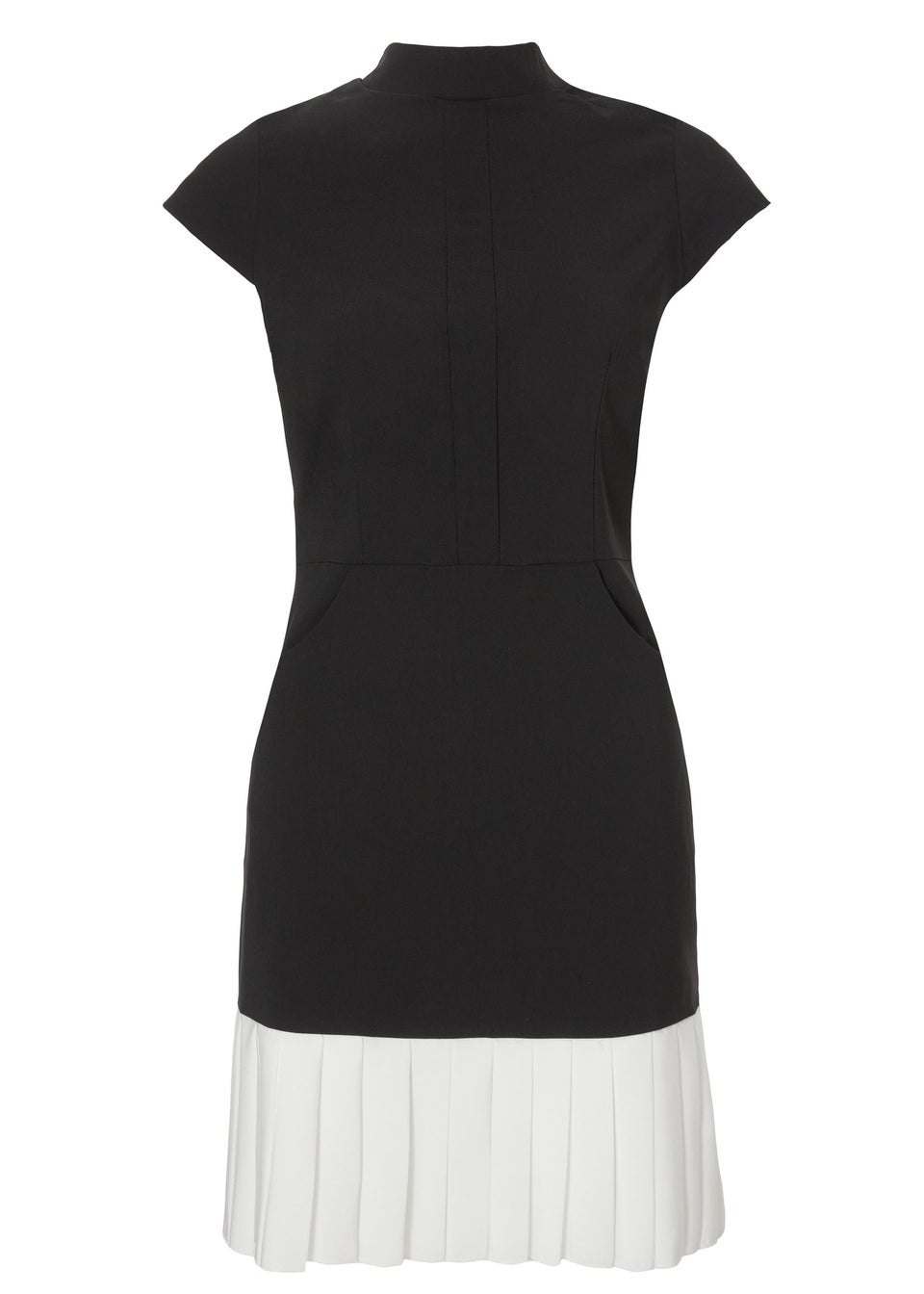 Quiz Black Contrast Pleated Mini Dress