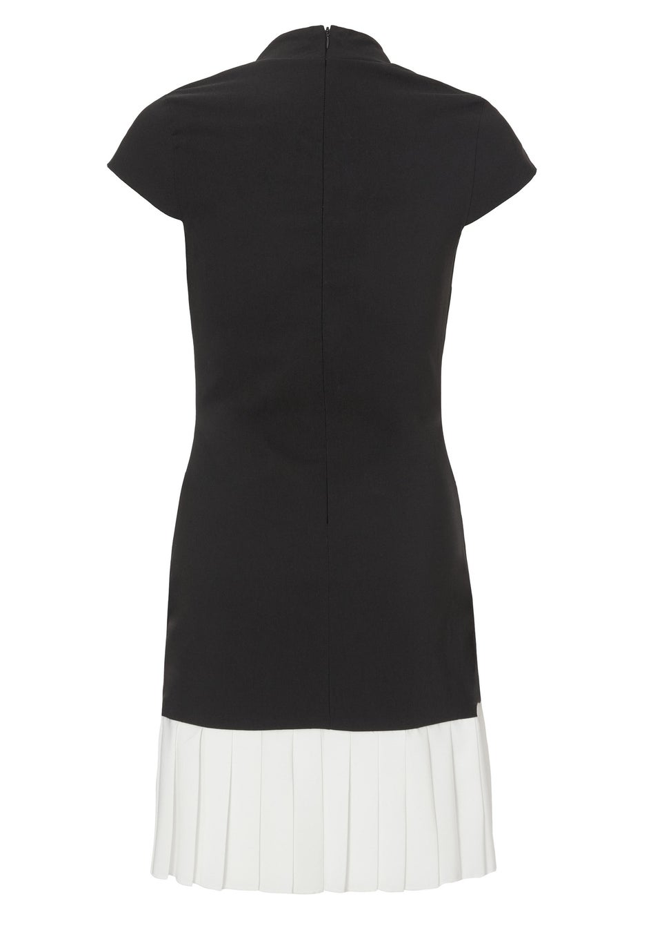 Quiz Black Contrast Pleated Mini Dress