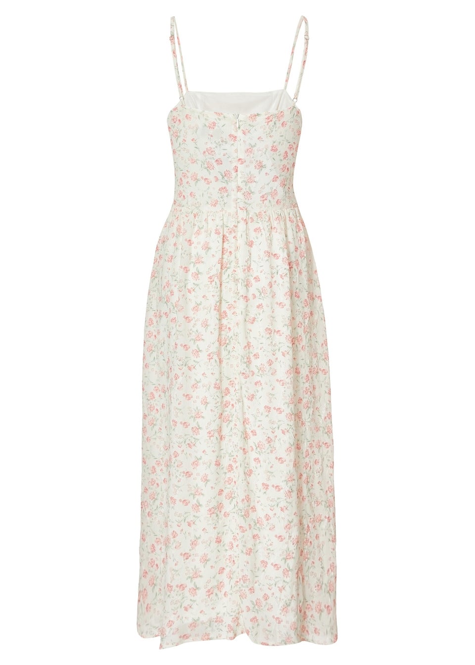 Quiz White Chiffon Floral Midi Dress